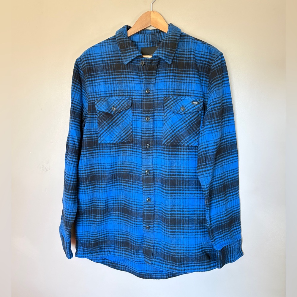 VANS off the Wall Sullivan heavyweight flannel blue & black plaid Shacket M NWT